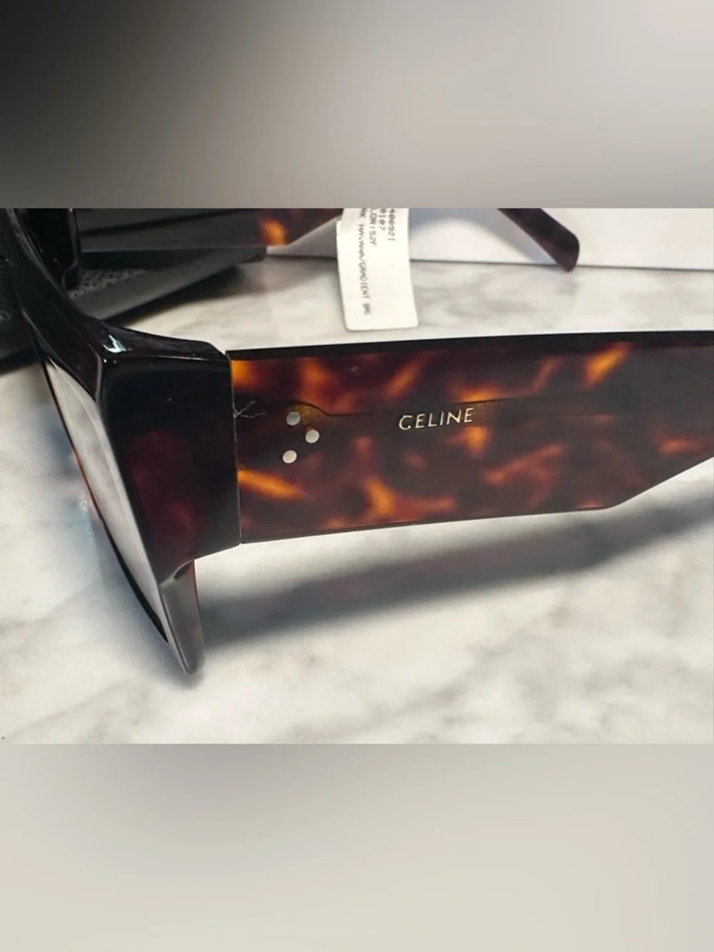 CELINE CL400921 60mm Oversized Square Unisex Sunglasses NWT Dark Havana 52F